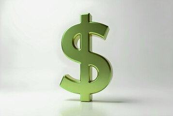 Fototapeta premium This 3d gold dollar sign on a white background is a strong symbol of finance and wealth in the business world