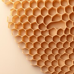 Pale Gold Honeycomb Texture on Beige Background