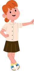 Cartoon Girl Presenting Something