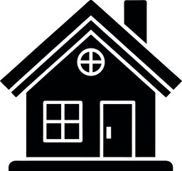 Web Home Silhouette Vector – Simple Black Internet Icon Illustration