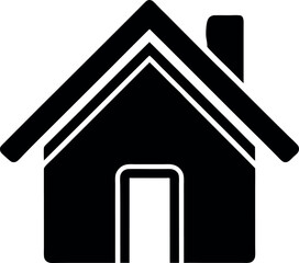 Web Home Silhouette Vector – Simple Black Internet Icon Illustration