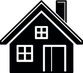 Web Home Silhouette Vector – Simple Black Internet Icon Illustration