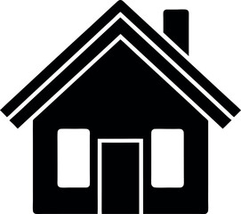 Web Home Silhouette Vector – Simple Black Internet Icon Illustration