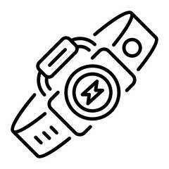 An outline style icon of a headlamp