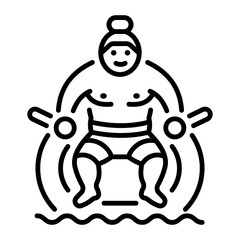 An outline style icon of a tube riding activity