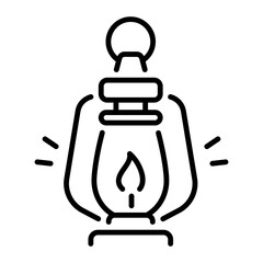 Linear icon depicting a camping lantern