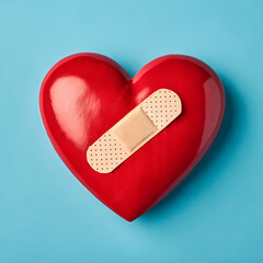 Healing Heart: Red Heart with Bandage - Health, Wellness, and Recovery
