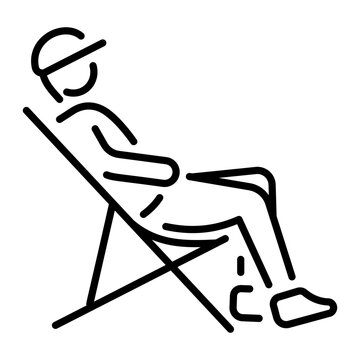 person relaxing chair black line art clip art preview