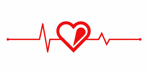 Heartbeat on an ECG line vector illustrates the vital pulse of life, a cardiogram representing heart health in medicine
