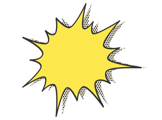 ドット柄の影のあるトゲトゲの吹き出し　7