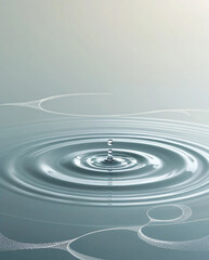 Droplets gently land, forming elegant water ripples.