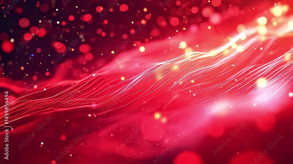 Poster red abstract lines bokeh background
