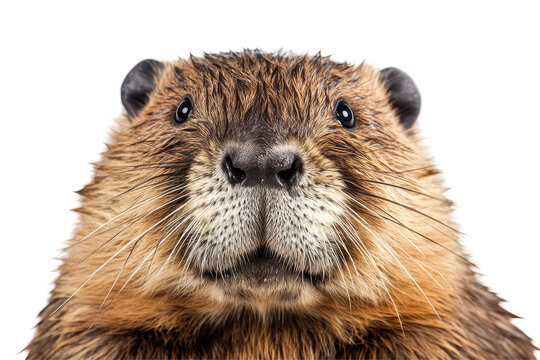 Adorable beaver face png image isolated on white background perfect for educational and cartoon graphic projects