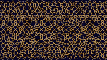 Intricate Golden Lace Pattern on Dark Background for Elegant Design
