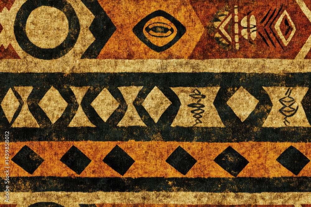 Poster richly textured surface featuring unique geometric patterns and