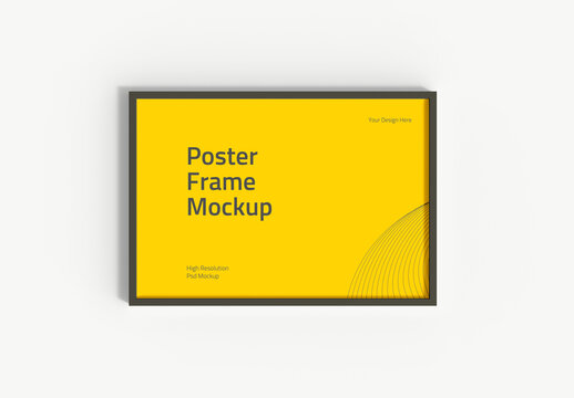 Wood Frame Leaning on Wall Mockup
