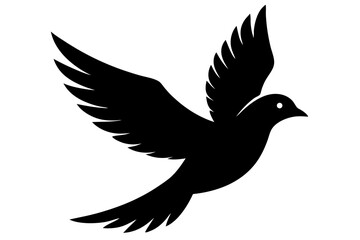 Fototapeta premium Silhouette of a flying dove depicting peace freedom and spirituality icon design, dove, bird, silhouette, flying, peace, freedom, spirituality, icon, vector, illustration, symbol, hope, religion