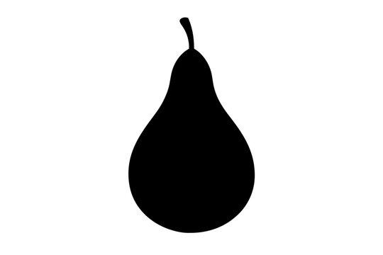 recommend clip art: Simple black pear silhouette illustration isolated on white background minimalist style, pear, fruit, silhouette, black, white, minimal, minimalist, isolated, vector, illustration, graphic, icon