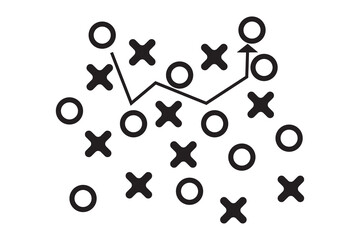soccer strategy game icon, Soccer Tactics Icon Game icon on white background. 