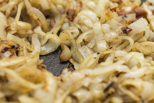 Onions frying on barbecue