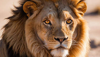 Fototapeta premium Lion Face Close-Up