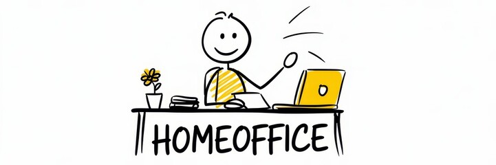 Simple illustration of a home office setup.