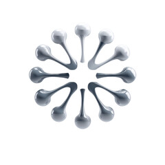 Abstract Silver Molecular Structure, Network Connection, Circular Design Element