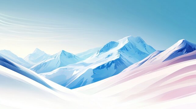 Snowy mountain range vista