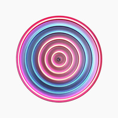 Abstract Neon Circle Pattern Pink and Blue Concentric Rings