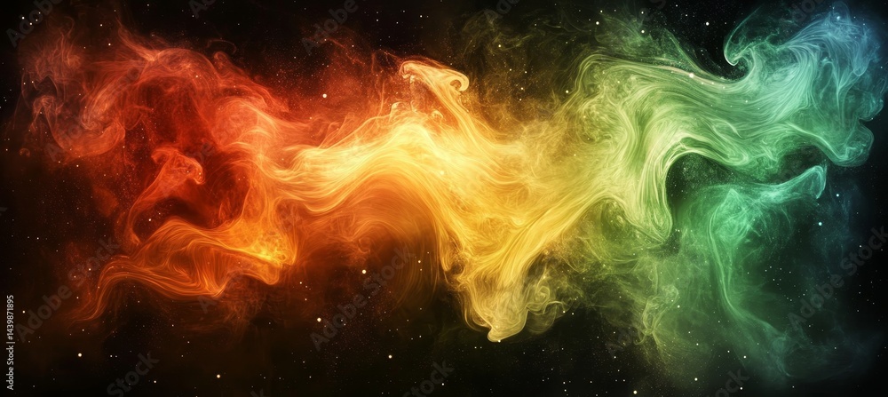 Canvas Prints vivid colorful cosmic swirl abstract smoke texture on a black background. design element.