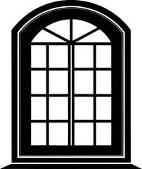 Naklejka premium Window Black Silhouette | Vector for Home Design, Architecture & Building Vector