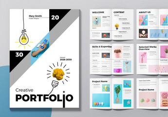 Creative Minimal Colorful Portfolio Design Template Layout