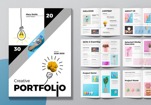 Creative Minimal Colorful Portfolio Design Template Layout