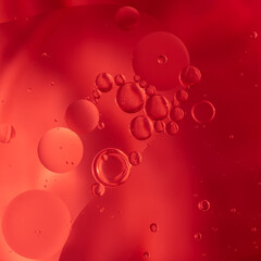 Abstract red water bubbles background