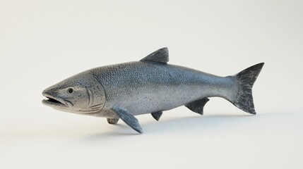 Obraz premium Realistic 3D model of a silver salmon