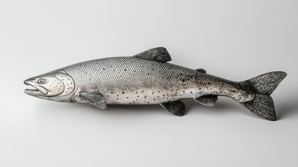 Naklejka premium Detailed side view of a gray speckled fish