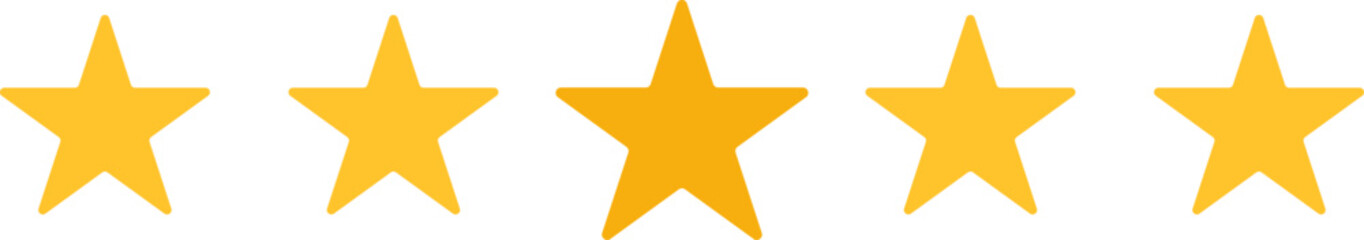 Five star customer review icon set. rating stars badges. customer product reviews icons. product feedback. Premium quality customers service
