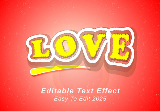 Love Editable Text Effect Layout