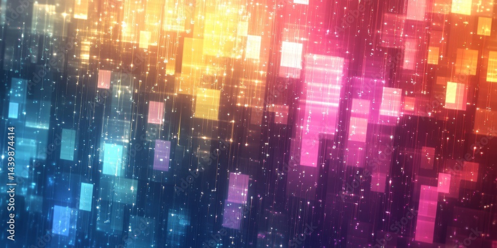 Poster dynamic colorful geometric technology background
