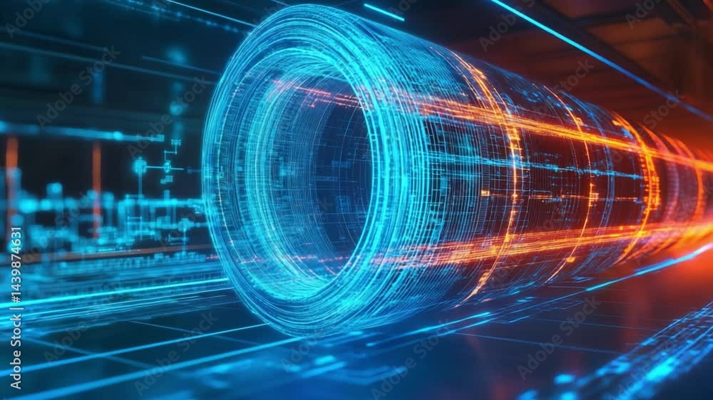 Aufkleber advanced holographic technology visualizes data in a modern laboratory environment