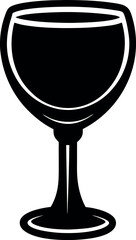 Wine Glass Black Silhouette | Vector for Bar, Party & Wine Enthusiast Vector