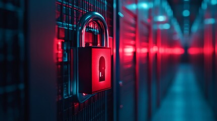 Data security lockdown in tech facility protecting sensitive information