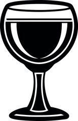 Wine Glass Black Silhouette | Vector for Bar, Party & Wine Enthusiast Vector