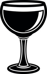 Wine Glass Black Silhouette | Vector for Bar, Party & Wine Enthusiast Vector