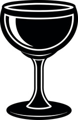 Wine Glass Black Silhouette | Vector for Bar, Party & Wine Enthusiast Vector