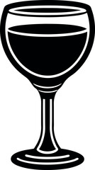Wine Glass Black Silhouette | Vector for Bar, Party & Wine Enthusiast Vector