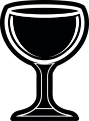 Wine Glass Black Silhouette | Vector for Bar, Party & Wine Enthusiast Vector