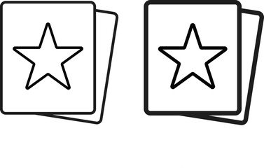 document file star icon set. Highlighted digital folder. notable stars marking for easy identification. Interface signs