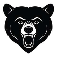 Vector Illustration Of Cute American Black Bear Angry