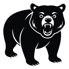 Fototapeta premium Vector Illustration Of Cute American Black Bear Angry